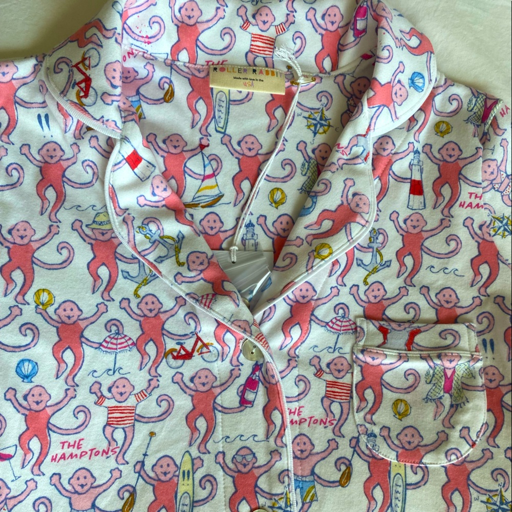 Roller Rabbit, Limited Edition ‘Hamptons Monkeys’ Polo Pajamas, XXS
